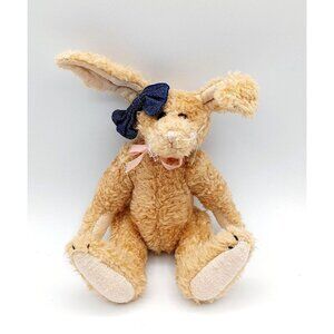 Boyds Collection Plush Jointed Tan Bunny Rabbit w/Hairbow 7" Vintage 1990-96